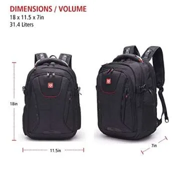 Swiss Eagle SmartScan Laptop Backpack with USB Port and Shoe Compartment designed to fit 15-inch Notebook