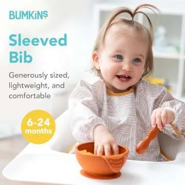 Bumkins Sleeved Bib for Girl or Boy, Baby and Toddler for 6-24 Mos, Essential Must Have for Eating, ...