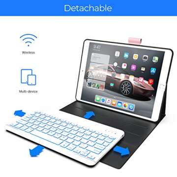 YEKBEE Keyboard Case Compatible with iPad 10.2 9th 8th Generation (Rose Gold)