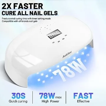 Aokitec 78W UV LED Nail Lamp for Fast Curing at Home