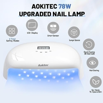 Aokitec 78W UV LED Nail Lamp for Fast Curing at Home