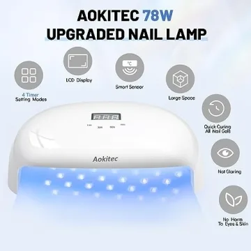 Aokitec 78W UV LED Nail Lamp for Fast Curing at Home