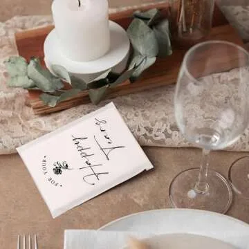 DORIS HOME 48pcs Happy Tears Tissues for Wedding, 3 Ply Wedding Tissues for Guests, Individual Facial Tissues For Your Happy Tears