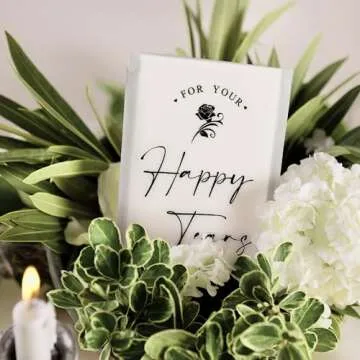 DORIS HOME 48pcs Happy Tears Tissues for Wedding, 3 Ply Wedding Tissues for Guests, Individual Facial Tissues For Your Happy Tears