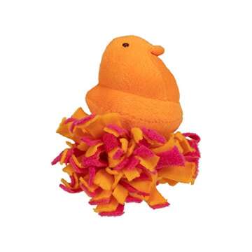 Peeps for Pets Plush Chick Fleece Bottom Toy for Dogs Squeaker Dog Toy, Orange/Pink, | Cute Dog Toys...