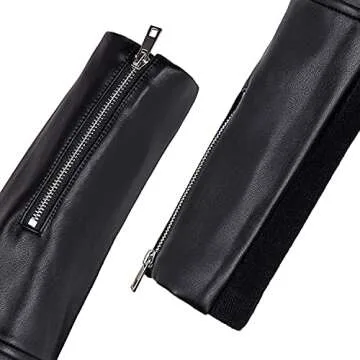 Athlemo Womens Faux Leather Motorcycle Jackets Classical Black PU Slim Short Biker Coats