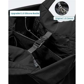 FODOKO Hobo Crossbody Bags 2.0, 19L Large Totes Handbags with Straps for Women, Multi Nylon Shoulder Bags for Gym Travel Black