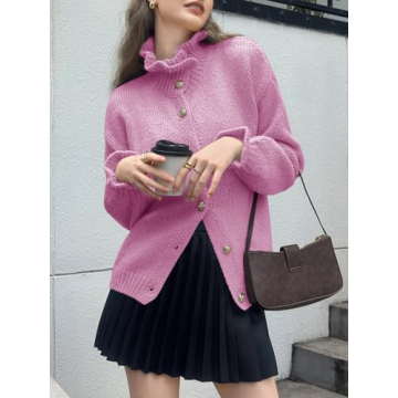 Saodimallsu Oversized Ruffle Cardigan for Women