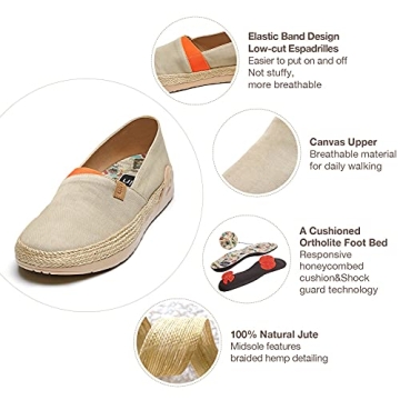 UIN Women's Light Espadrilles Comfortable Casual Loafers
