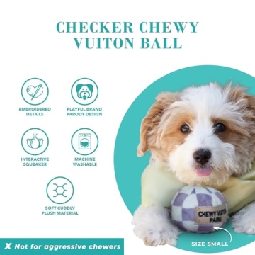 Haute Diggity Dog Chewy Vuiton Ball for Small Dogs