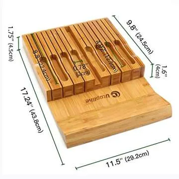 Utoplike Bamboo Knife Block - Organize 16 Knives Securely