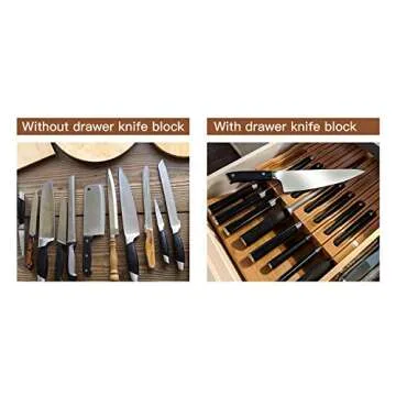 Utoplike Bamboo Knife Block - Organize 16 Knives Securely
