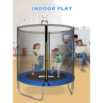 BLUERISE 6FT Trampoline for Kids Easy to Assemble Fun
