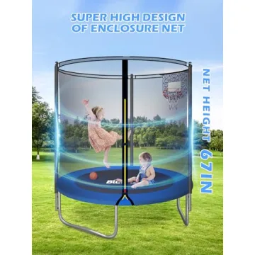 BLUERISE 6FT Trampoline for Kids Easy to Assemble Fun