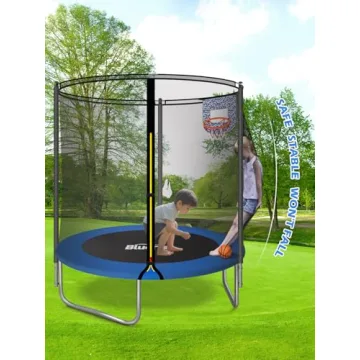 BLUERISE 6FT Trampoline for Kids Easy to Assemble Fun
