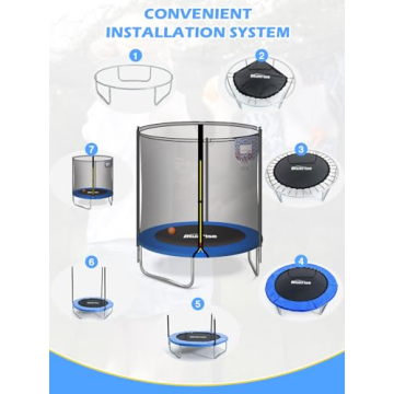 BLUERISE 6FT Trampoline for Kids Easy to Assemble Fun