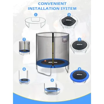 BLUERISE 6FT Trampoline for Kids Easy to Assemble Fun