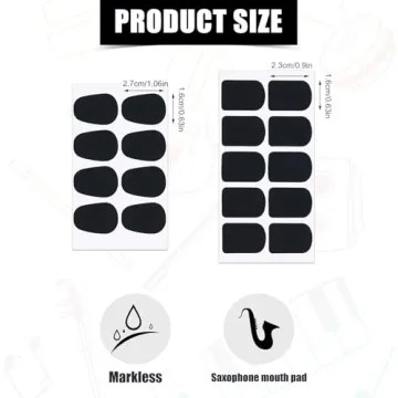 62 pcs Saxophone Mouthpiece Pads, Thick Silicone Mouthpiece Cushions Oval and Square Shape Alto Tenor Sax Mouthpiece Patch Strong Adhesive Clarinet Mouthpiece Pads Mouthpiece Accessories Parts