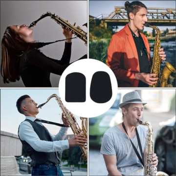 62 pcs Saxophone Mouthpiece Pads, Thick Silicone Mouthpiece Cushions Oval and Square Shape Alto Tenor Sax Mouthpiece Patch Strong Adhesive Clarinet Mouthpiece Pads Mouthpiece Accessories Parts