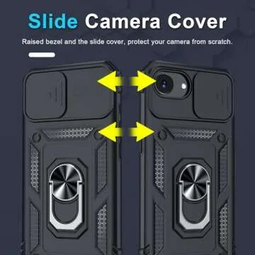 Janmitta iPhone 16e Case with Slide Cover & Kickstand