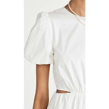 WAYF Women's Plaza Cut Out Tiered Maxi Dress, Ivory, White, M