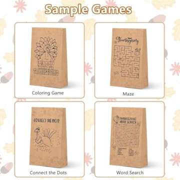 WEEPA Thanksgiving Paper Bags for Kids Fun Lunchtime