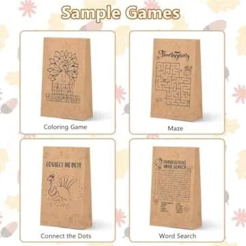 WEEPA Thanksgiving Paper Bags for Kids Fun Lunchtime