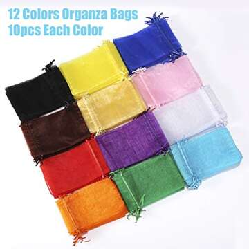Bouraw 120Pcs Organza Bags 4x6 Inches with Drawstring, Jewelry Pouches Wedding Party Christmas Favor...