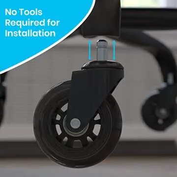 Flash Furniture Transparent Polyurethane Chair Wheels