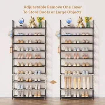 EWXZY 10 Tiers Shoe Rack - Compact Shoe Organizer