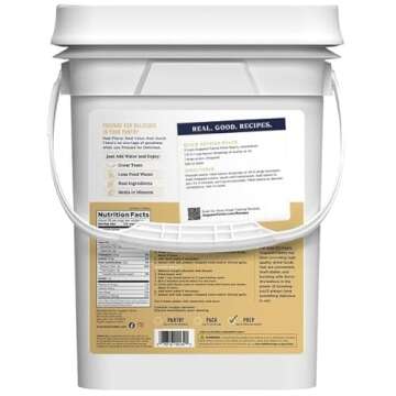 Augason Farms Pinto Beans 4-Gallon Pail, Emergency Food Supply, Everyday Meals, 253 Servings