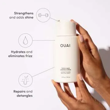 OUAI Thick Hair Conditioner Refill - Moisturizing Conditioner for Dry, Frizzy Hair - Keratin, Marshm...