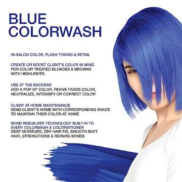 Celeb Luxury Viral Colorwash, Professional Semi-Permanent Hair Color Depositing Shampoo, Blue, 8.25 Fl Oz (Pack of 1)