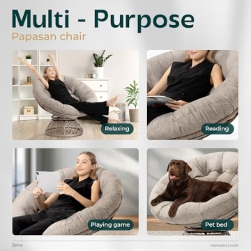 Cozy Bme Ergonomic Papasan Chair with Swivel Comfort