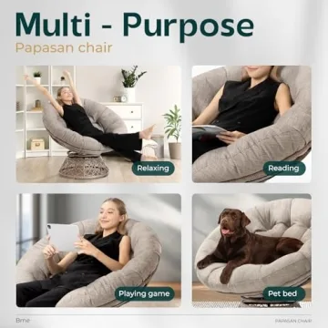 Cozy Bme Ergonomic Papasan Chair with Swivel Comfort