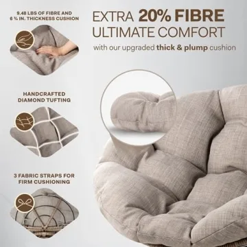 Cozy Bme Ergonomic Papasan Chair with Swivel Comfort