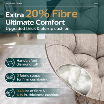 Cozy Bme Ergonomic Papasan Chair with Swivel Comfort