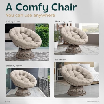 Cozy Bme Ergonomic Papasan Chair with Swivel Comfort
