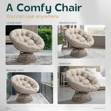 Cozy Bme Ergonomic Papasan Chair with Swivel Comfort
