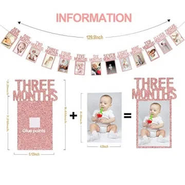 Stunning Rose Gold 1st Birthday Baby Photo Banner Set