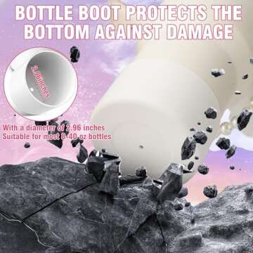 Seocam Compatible with White Stanley Cup Accessories 40 oz, 7pcs of Food-Grade Silicone Straw Cover, Pearls Chain, Bottle Boot, Rubber Cup Ring, Keychains, and Heart Hook, Unique Gifts For Women