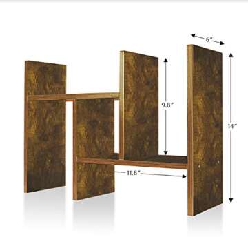 Jerry & Maggie Desktop Organizer Office Storage Rack Adjustable Wood Display Shelf Free Style Double...