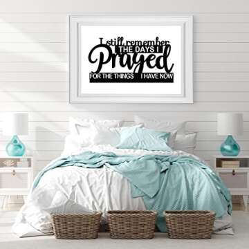 Jetec I Still Remember The Days I Prayed Sign Inspirational Table Blessed Signs Motivational Decor Farmhouse Table Home Centerpieces Faith Wooden Shelf for Living Room Office(Classic Style)