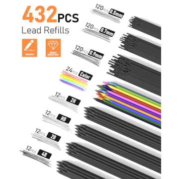 25PCS Art Mechanical Pencil Set with Graphite Leads