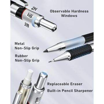 25PCS Art Mechanical Pencil Set with Graphite Leads