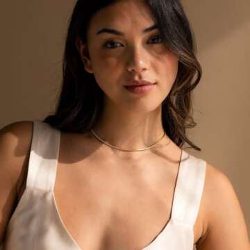 MUMREUES Gold Necklace for Women 14K Gold Tennis Necklace Trendy Dainty Minimalist Simple Chain Necklace Non Tarnish Jewelry Gift for Her