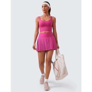 CRZ YOGA Women's Pleated Tennis Skirt Comfortable Activewear