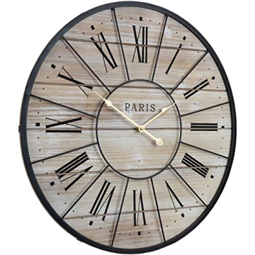 Sorbus Paris Large Wall Clock - Modern Decorative Timepiece