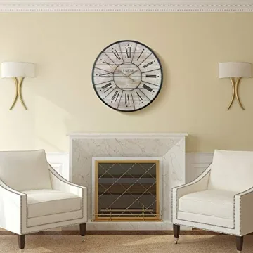Sorbus Paris Large Wall Clock - Modern Decorative Timepiece