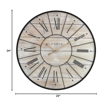 Sorbus Paris Large Wall Clock - Modern Decorative Timepiece